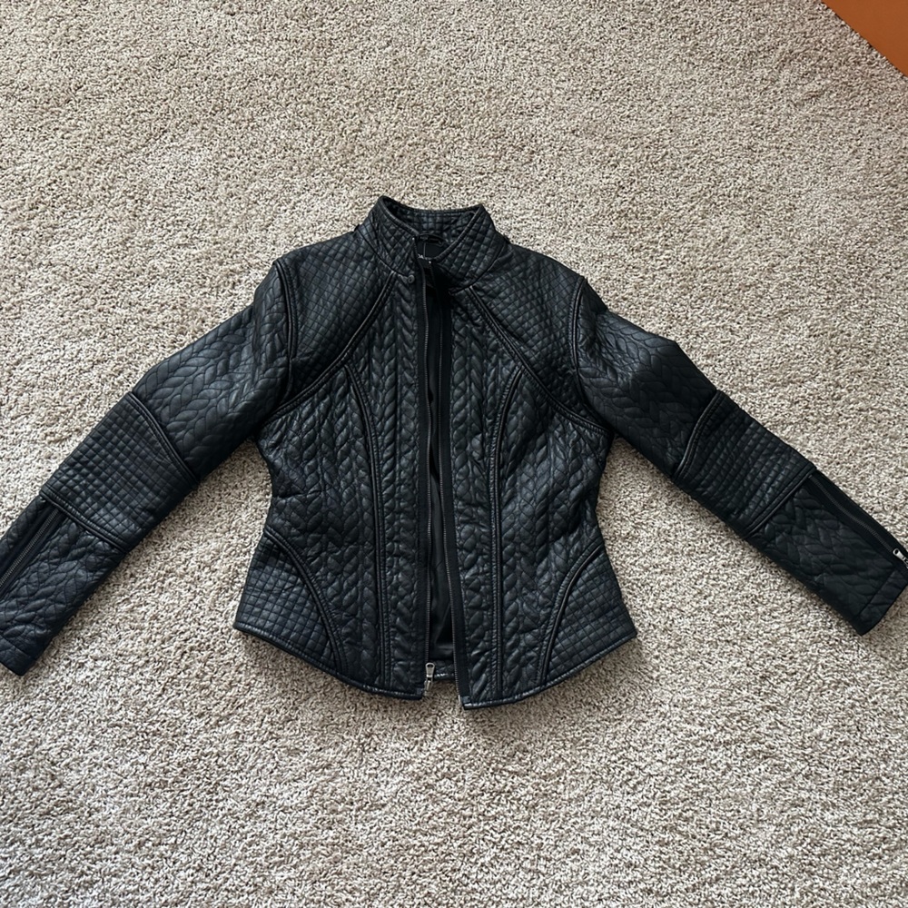 Leather Motorcycle Jacket -  Moda International